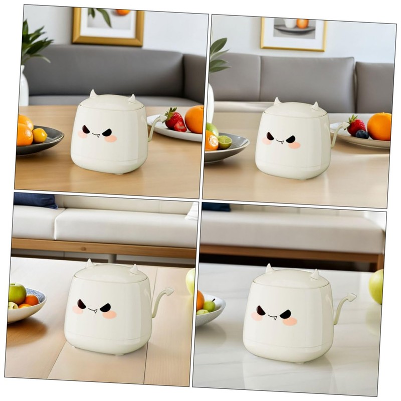 Levemolo Cute Small Desktop Trash Can with Lid Creative Mini