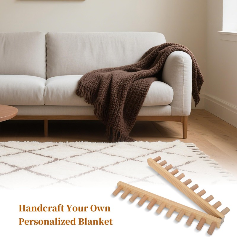 48" Chunky Blanket Loom, Foldable Chunky Knitting Loom for Blankets