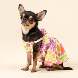 Fitwarm Hawaiian Floral Dog Dress, Tropical Summer Clothes for Small Dogs Girl, Pet Luau Outfit, White, Purple, Green, Red, Yellow, Small