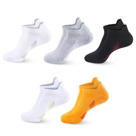 EUZUXU 5 Pairs Trainer Running Socks Womens Man, Breathable Wicking Sports Running Socks, Low Cut Athletic Socks, Short Cushioned Athletic Socks