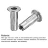 uxcell 1/4-20 Multi-Grip Rivet Nuts, 2pcs Pre-Bulbed Shank Flat Head