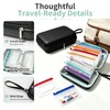Travel Pill Organizer with 14 Reusable Pill Pouches,Black Hard Shell