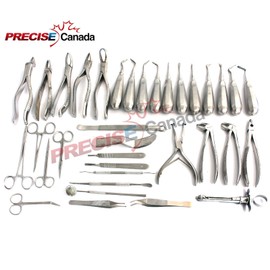 PRECISE CANADA: Set of 35 Pieces Dental Extraction EXTRACTING Elevators Forceps Stainless Steel