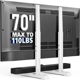 HOLMAXD Universal TV Stand for 19-70 Inch LCD LED TVs, Height Adjustable TV Legs Replacement Hold up to 110 lbs, Table Top TV Stand Base, Max VESA 800X600mm, White