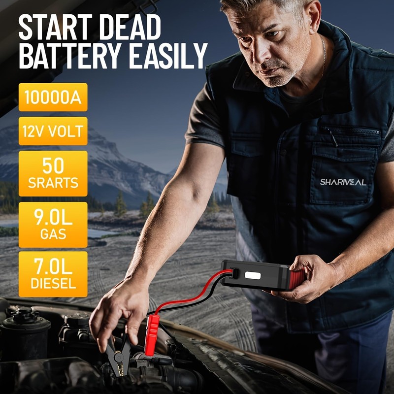 16000A Car Jump Starter with Air Compressor with USB Charge