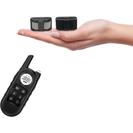 Tiniest Dog Shock Collar for 2 Dogs, Lightest Dog Training Collar with Remote for 2 Small Dogs 5-15lbs & Medium Large Dogs/Puppies, Waterproof, Rechargeable, 1300ft Range (2 White Black Dot Collars)