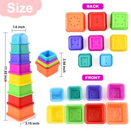 Cosaway Baby Stacking Nesting Cups Toy, Montessori Toys for Toddlers 6+ Months