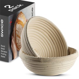 Bread Banneton Proofing Basket [Set of 2]Round 9” Inch Bread Proofing Baskets for Sourdough with Liner, Sourdough Rising Basket, Bread Bowls for Rising, Proving Baskets for Bread, Rattan Bread Baskets