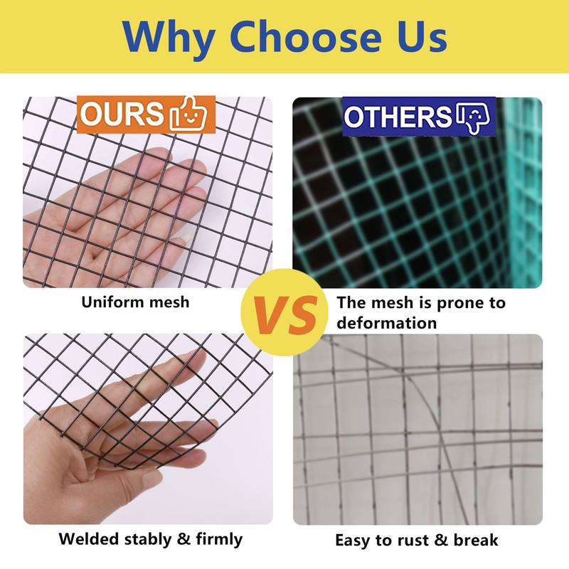 TUOKS 36'' x 100' 1/2inch Hardware Cloth 19 Gauge Black