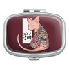 Grumpy Sphynx Cat Neko with Dragon Tattoo Rectangle Pill Case