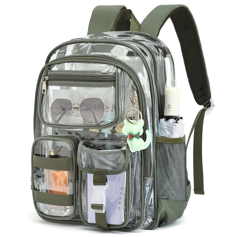 Lroiutian Clear Backpack for School Girls Boys Heavy Duty Transparent