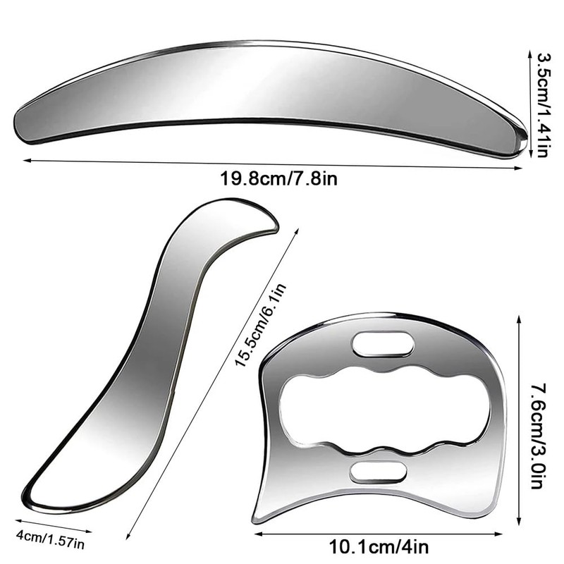 Gua Sha Stainless Steel, 3-in-1 Gua Sha Stone Face Tool,