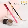 3 IN 1 Eyebrow Gel Kit With 2 Eyebrow Brushs,【High