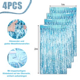 LongHoneySong Pack of 4 Tinsel Curtain, Glitter Curtain, Tinsel Glitter Curtain, Birthday Party Curtain, Photo Curtain, Birthday Decoration, Party Glitter Birthday Decoration, Party Decoration (1 m x