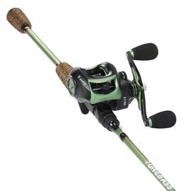 One Bass Fishing Rods Combos, 30-Ton Carbon Fiber Blanks Casting Rods,8.1:1 Gear Ratio Fishing Reel, 2-Piece Baitcasting Combo with Rubber Cork Handle- 7'0" with Left Handed Reel