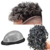 Toupee for Men Human Hairpiece Mens Toupee with PU Hair