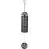 Family Sonnet Black Cylinder Steel Wind Chime Outdoor Garden Windchimes
