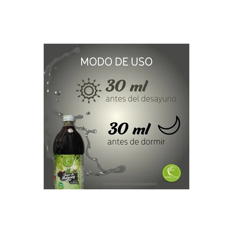Bebida 3 Jugo Verde Santo 100% Puro 10 Plantas Cardo