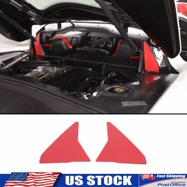 unbrand Stainless Engine Bay inner Rear Window Side Overlay Plate Fits Corvette C8 coupe