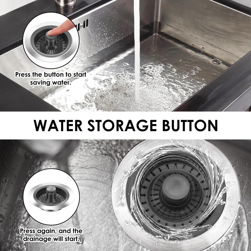 2 Pack 3 in 1 Kitchen Sink Drain Strainer,Pop Up