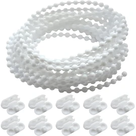10 Meters (10.94 Yards) Bead Chain, Blinds Vertical Blind Bottom Chain, Roller Blind Cord, with 10 PCS of Mating Connectors, Cord for Roller Blind Replacement Parts Repair Fittings