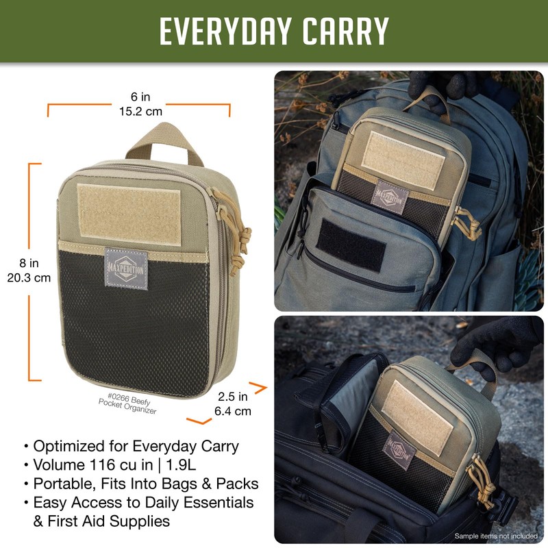 Maxpedition Gear Beefy Pocket Organizer, Khaki