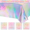 Disposable Party Tablecloth for 4 Pack Iridescent Plastic Tablecloths Shiny