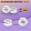 M12-1.8 Hex Nuts, 20Pcs Metal Nuts, Steel Nut, (18-8) 304