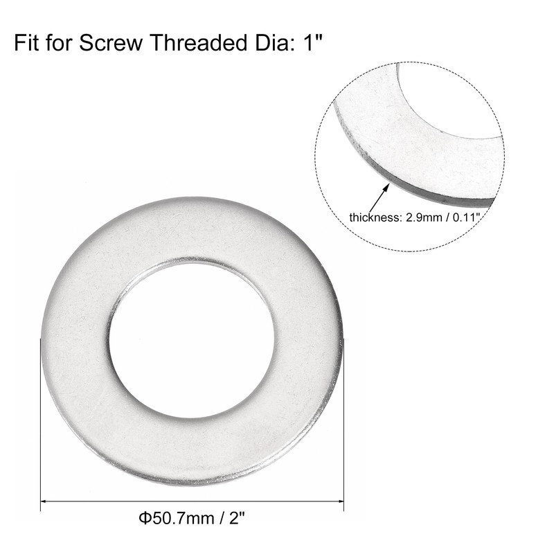sourcing map 1" 316 Stainless Steel Flat Washer for Screw