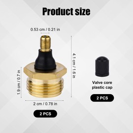 2pcs Brass Blow Out Plug for RV Antifreeze & Camper Winterization, Quick-Connect for Schrader Valve Water Line Air Blowout Fitting, Winterizing Adapter Accessories Part for Motorhome Travel Trailer