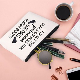 XYANFA Rugby Cosmetic Makeup Bag Rugby Lovers Gift Rugby Player Gift Rugby Gift For Women Rugby Mom Gift Rugby Travel Bag (RUGBY BOOTS)