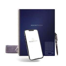 Rocketbook Matrix Smart Reusable Graph Paper Notebook, Digitally Connected, Isometric Notebook, Letter Size 8.5x11, Blue