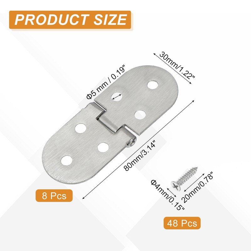 MECCANIXITY Folding Table Flips Top Hinge 3" x 1.2", 270
