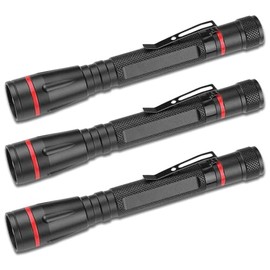 POCKETMAN LED Flashlights (3 Pack), High Lumens LED Torch Pocket Pen Light Penlight with 3 Modes, with Clip Zoomable, Powerful and Bright for Outdoor, Emergency Use