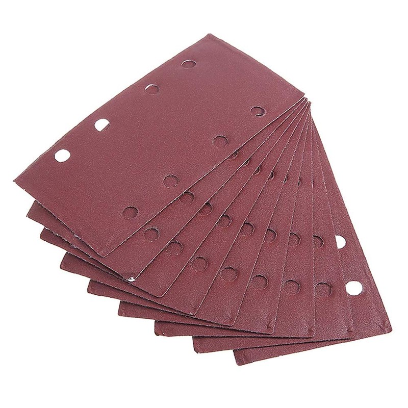 ExcInter 10PCS 93x185mm Sandpaper Sanding Paper 8 Holes Loop Sand