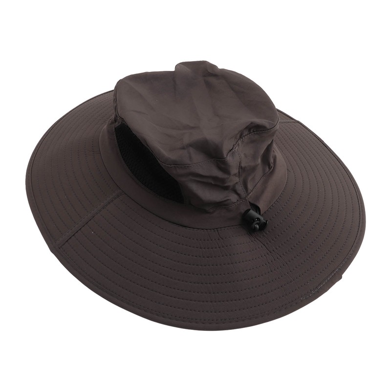 Sun Hat Nylon Dark Gray UV Protection Breathable Adjustable Wide