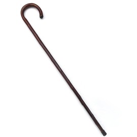 92cm Dark Brown Chestnut wooden Walking Cane, lightweight mobility aid with rubber ferrule for enhanced stability and comfort