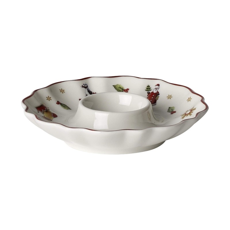 Villeroy & Boch Toy's Delight Coquetier, Porcelaine Premium, Blanc/Rouge/Doré