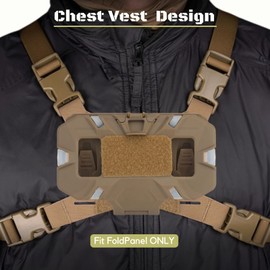 Let Me Be Lightweight Airsoft Chest Vest for Molle Plate Carrier Phone Holder, Outdoor Hiking Fishing Cycling Tactical Vest Chest Rig Phone Carrier as Wearable Phone Stand (Chest Vest-Black)