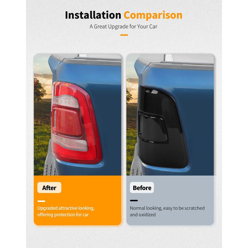 Hoolcar Tail Light Lamp Cover Guard Trim Bezel Frame Decor