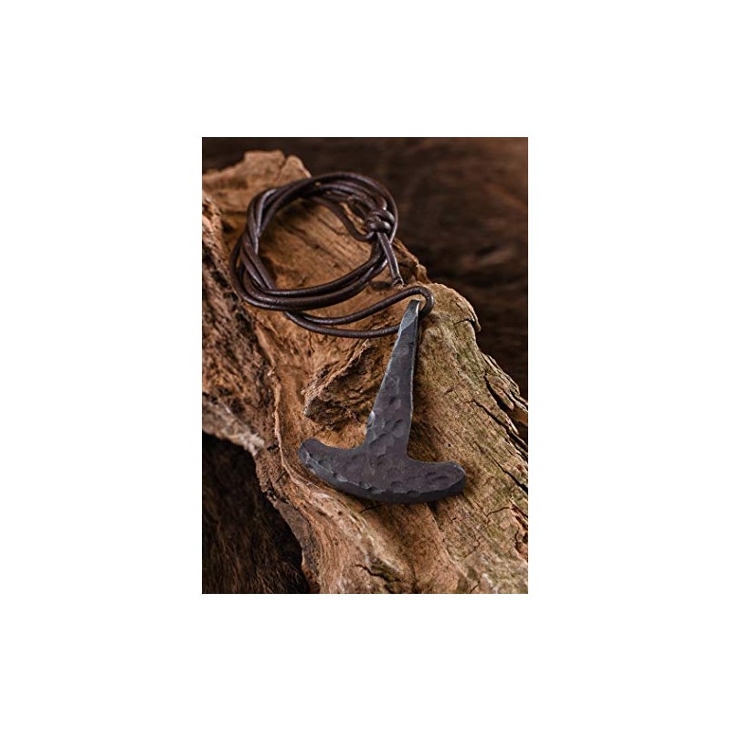 Battle Merchant Viking Thor's Hammer Pendant, Hand Forged, Steel