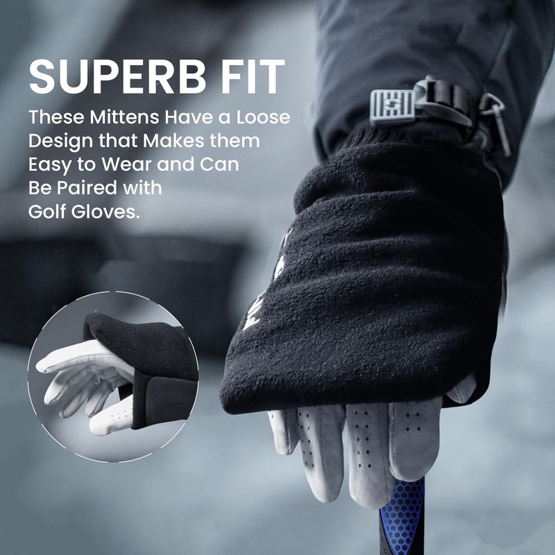 Winter Golf Mitts Mitten Gloves Men Women Warm Fleece in