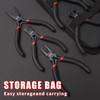 WISEUP 8-Piece Mini Pliers Set，Needle, Round, Flat, Long, Bent Nose,
