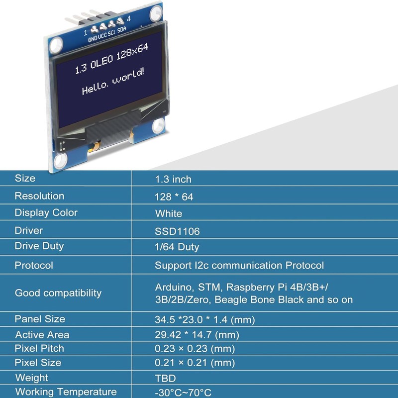 APKLVSR 3 x 1.3 Inch OLED Display I2C 128 x