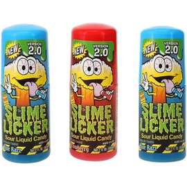 3-Pack Toxic Waste Slime Licker 2.0 - New Version Sour Liquid Candy | Flavors: 1 Strawberry & 2 Blue Razz