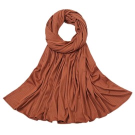Needs & Wants® Ribbed Jersey Scarf Hijab Shawl Wrap Hijab Stretchy Big Large Plain Maxi Long Smooth Soft Scarf (Copper)