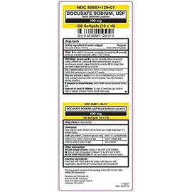 Docusate Sodium 100mg Softgels, Stool Softener Laxative, 100 Count Per Pack