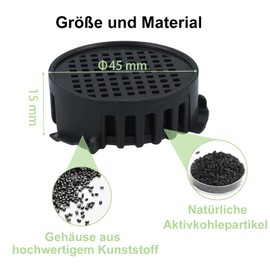 Set of 4 Activated Carbon Filters for Liebherr Fridge 9096342 9881116, Fresh Air Filter for Miele 10806820, Diameter 45 mm Carbon Filter Round