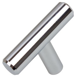 GlideRite Hardware 5002-T-PC-1 2 inch Solid T-Bar Handle Knobs 1 Pack, 2", Polished Chrome Finish
