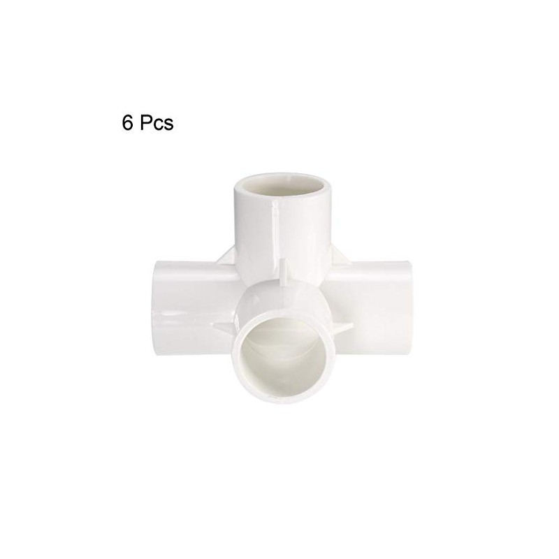 sourcing map 4 Way Elbow PVC Pipe Fitting Furniture Grade
